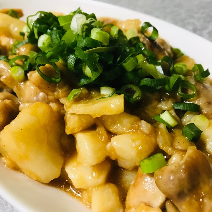 簡単おかず！たたき長芋と鳥もも肉の照焼き♫